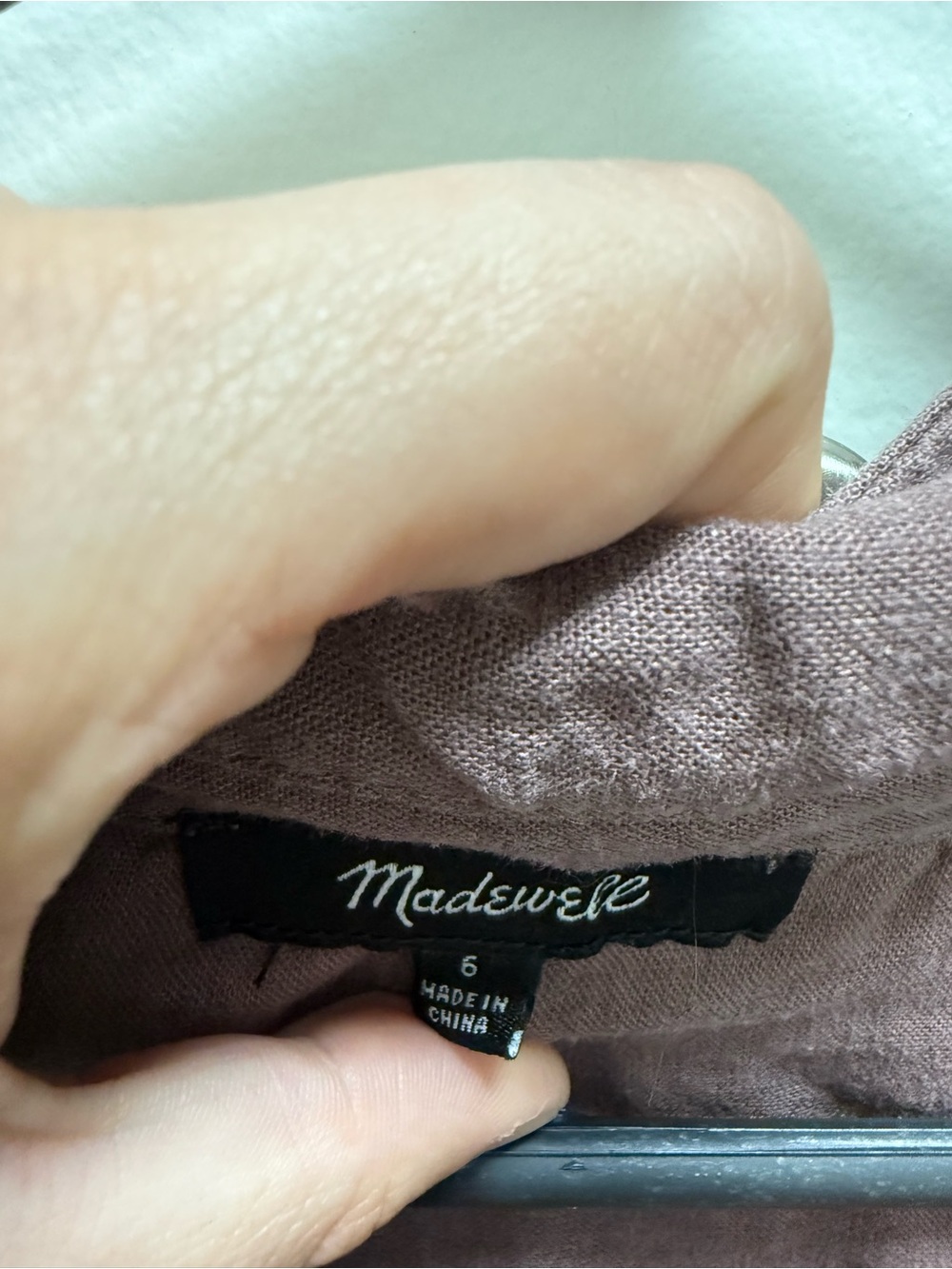 Madewell Mauve Button Front Shirt Dress Size 6 - Picture 5 of 7